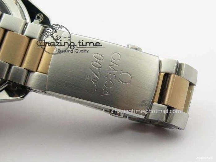 0209 FlexibleFit Seamaster Professional Chrono SS RG Blue Ceramic Blue Dial On SS RG Bracelet A 8211